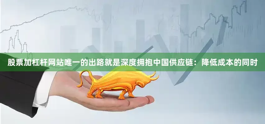 股票加杠杆网站唯一的出路就是深度拥抱中国供应链：降低成本的同时